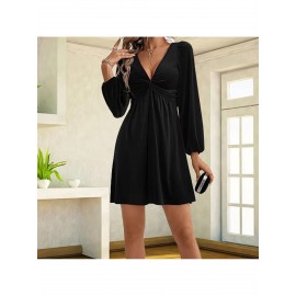 Women's Elegant Sleeveless (not long) mini dress - Solid Color Loose Fit Party Wedding Guest Dress, Roostertail Formal Evening Gown for Prom, Cocktail Party, Year-Round Special Occasions - Dress for full mobility & easy maintenance