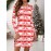 Women'S Christmas Party Dress - Long Sleeve Bodycon Formal gown, Red & White Holiday Print, Knee-Length Winter Party Outfit for Xmas, New Year'S Eve, Office Events - Elegant Holiday Attire, Christmas Dress, Seasonal Fashion, Comfortable Fit, Stretchy Fabric, Adult Women