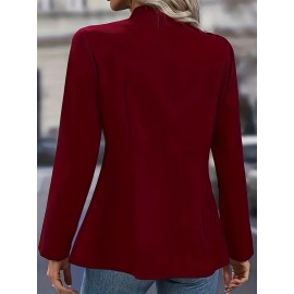 Women's Slim-Fit Blazer Jacket - Tailored X-Line Pure Color Button Front Closure, Elegant Office to Party Outerwear for Fall/Winter, Machine Washable (Black) | Bestseller for work, Halloween & Black Friday | Elegant Special Line