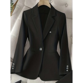 Solid Color Single Button Long Sleeve Single-Breasted Waistcoat Suit Pants Two-Piece Set