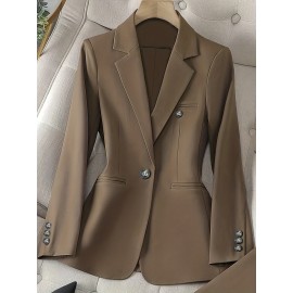 Solid Color Single Button Long Sleeve Single-Breasted Waistcoat Suit Pants Two-Piece Set