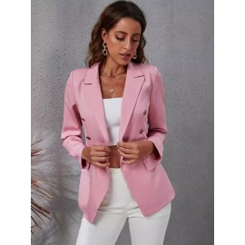 New Arrival Slim-Fit Blazer Jacket - Solid Color Single-Breasted Suit Coat, Machine Washable Winter Office Wear, Professional Attire (Regular Length, T-Line Fit)