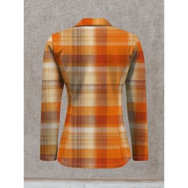 New Women'S Elegant Long Sleeve Blazer - Structured X-Silhouette Tailored Fit, Solid Color All-Season Versatile Coat with Single-Breasted Button Front Closure, H-Line Silhouette & Classic Notch Lapel Collar, Office to Party Jacket for Formal &