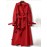Women's British Style Medium-Length & Long Trench Coat - Knee-Length Button-Front Closure Coat with Wrinkle Detailing, Loose Fit All-Season Outerwear (Machine Washable) for, Casual & Smart-Casual Attire