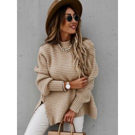 Women'S Oversized Grey Sweater - Soft High Neck Winter Warmth, All-Season Cozy Pullover, Trendy Casual & Formal Wear, Versatile Layering Piece for Everyday Outfits (No Bulk, Durable & Comfortable)