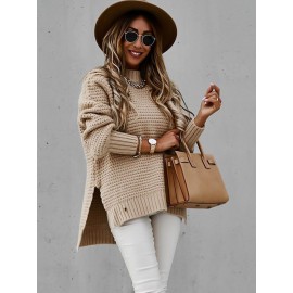 Women'S Oversized Grey Sweater - Soft High Neck Winter Warmth, All-Season Cozy Pullover, Trendy Casual & Formal Wear, Versatile Layering Piece for Everyday Outfits (No Bulk, Durable & Comfortable)