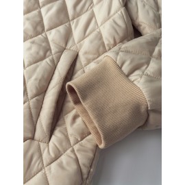 Women's Beige Winter Jacket - Elegant Casual Long Sleeve Coat with Collar & White Piping Trim, Structured Outerwear for, Commute & Casual Attire, Machine Washable Non-Stretch Blazer (No Belt), Fall Jacket Women, Womens Coats And Jackets, Coats For Women, Jackets For Women Winter, Fall Coats For Women, Coats For Women Winter, Fall Jackets For Women, Coats, Coat For Women, Long Jackets For Women