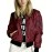 Women'S Classic Bomber Jacket Long Sleeve Stand Collar Zip Up Jacket Loose Fall Outwear