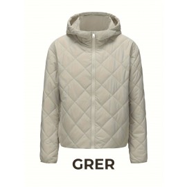 Women'S Fitted Hooded Coat with Pockets | Adjustable Drawstring Hood, Lightweight and Comfortable, Solid Color, Ideal for Autumn and Winter