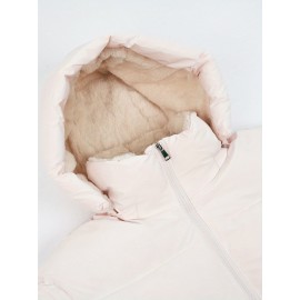 Women's Winter Fleece-Lined Hooded Jacket -Elegant Special & Relaxed Fit Coat with Zipper Front, Long Sleeve Casual Outerwear for Cold Weather, Seasonal Fashion, Warm Fabric, Cozy Material, Casual Attire