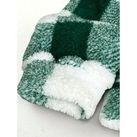 Women'S Plaid Fleece Coat - Mustard-Yellow & Checkered Winter Warmth, Soft Plush Jacket with Full-Zip Front Closure, Cozy Casual Outerwear for Fall & Winter, Winter Clothing, Fall Fashion, Stylish Outerwear, Fashion Lovers