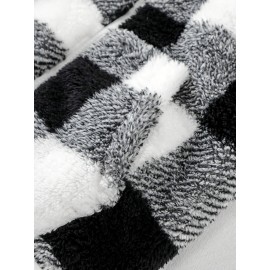 Women'S Plaid Fleece Coat - Mustard-Yellow & Checkered Winter Warmth, Soft Plush Jacket with Full-Zip Front Closure, Cozy Casual Outerwear for Fall & Winter, Winter Clothing, Fall Fashion, Stylish Outerwear, Fashion Lovers