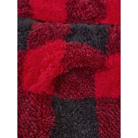 Women'S Plaid Fleece Coat - Mustard-Yellow & Checkered Winter Warmth, Soft Plush Jacket with Full-Zip Front Closure, Cozy Casual Outerwear for Fall & Winter, Winter Clothing, Fall Fashion, Stylish Outerwear, Fashion Lovers