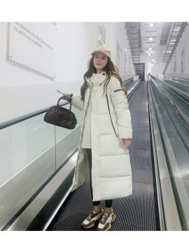 New Women'S Medium-Long -Padded Coat | Stylish Letter-Patterned Thickened Outerwear, Casual Style with Long Sleeves.